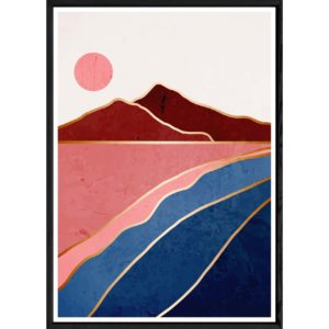 Tableau paysage avec cadre noir – Taille 32x42