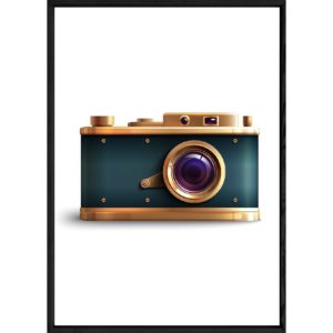 Tableau vintage photo avec cadre noir POP – Taille 32x42