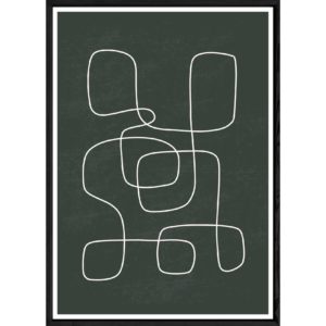 Tableau abstrait avec cadre noir – Taille 32x42