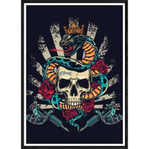 Tableau vintage avec cadre noir POP – Taille 32x42