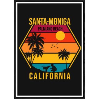 Tableau California avec cadre noir POP – Taille 23x32