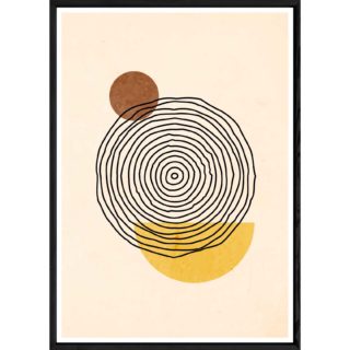 Tableau abstrait coloré avec cadre noir – Taille 23x32