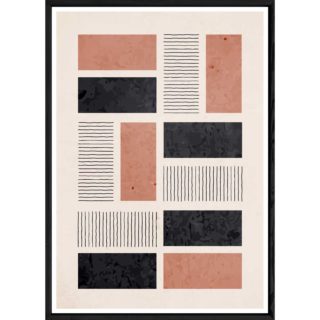 Tableau abstrait coloré avec cadre noir – Taille 23x32