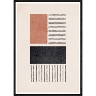 Tableau abstrait coloré avec cadre noir – Taille 23x32