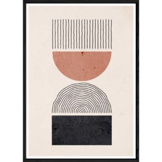 Tableau abstrait coloré avec cadre noir – Taille 23x32