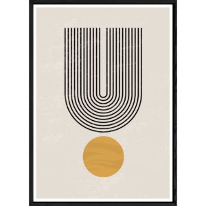 Tableau abstrait avec cadre noir – Taille 32x42