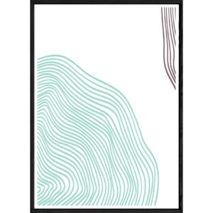 Tableau abstrait avec cadre noir POP – Taille 32x42