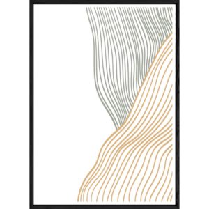 Tableau abstrait avec cadre noir POP – Taille 23x32