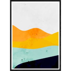 Tableau Curve avec cadre noir POP – Taille 32x42