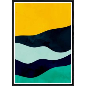 Tableau Curve avec cadre noir POP – Taille 32x42