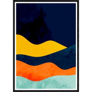 Tableau Curve avec cadre noir POP – Taille 23x32