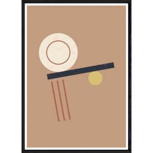 Tableau abstrait avec cadre noir – Taille 32x42