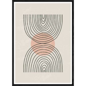 Tableau abstrait avec cadre noir – Taille 32x42