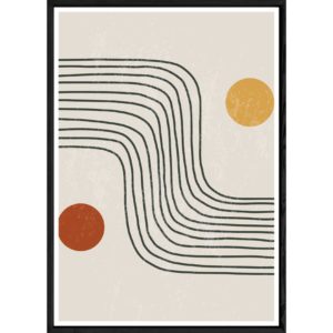 Tableau abstrait avec cadre noir – Taille 32x42