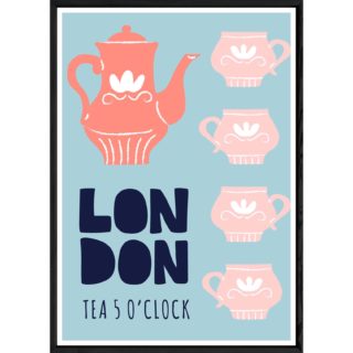 Tableau London avec cadre noir POP – Taille 23x32