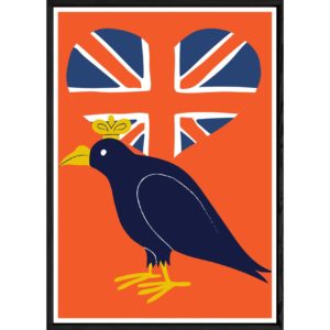 Tableau London avec cadre noir POP – Taille 32x42