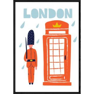 Tableau London avec cadre noir POP – Taille 23x32