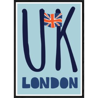 Tableau London avec cadre noir POP – Taille 23x32