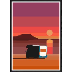 Tableau Travel avec cadre noir POP – Taille 23x32