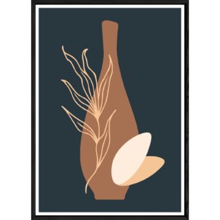 Tableau abstrait coloré avec cadre noir – Taille 32x42