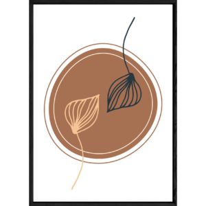 Tableau abstrait coloré avec cadre noir – Taille 32x42