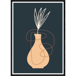 Tableau abstrait coloré avec cadre noir – Taille 23x32