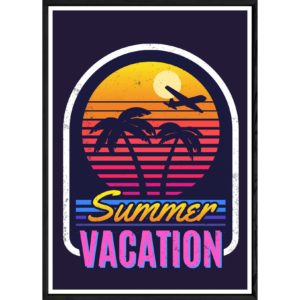 Tableau Summer avec cadre noir POP – Taille 32x42