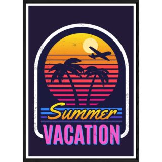 Tableau Summer avec cadre noir POP – Taille 23x32