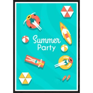 Tableau Summer avec cadre noir POP – Taille 32x42