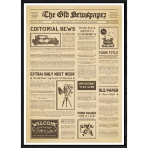 Tableau vintage avec cadre noir – Taille 23x32