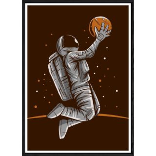 Tableau astronaute avec cadre noir POP – Taille 23x32