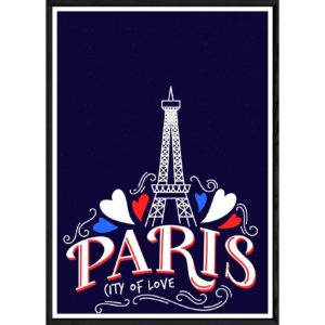 Tableau Paris avec cadre noir POP – Taille 23x32