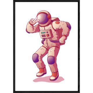 Tableau astronaute cool avec cadre noir – Taille 23x32