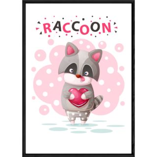 Tableau animal raton laveur – 23x32