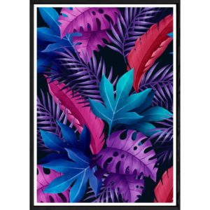 Tableau fleur avec cadre noir POP – Taille 23x32