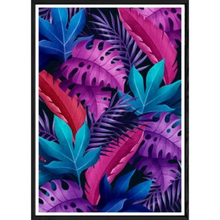 Tableau fleur avec cadre noir POP – Taille 23x32