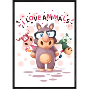 Tableau animal rhino – 32x42