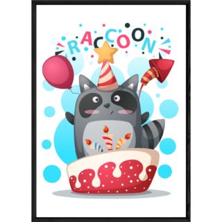 Tableau animal raton laveur – 23x32