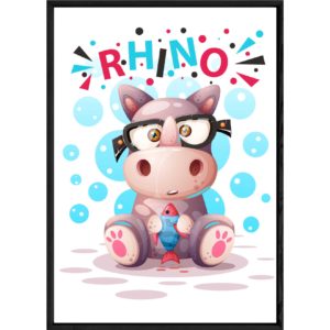 Tableau animal rhinocéros – 32x42