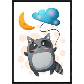 Tableau animal raton laveur – 23x32