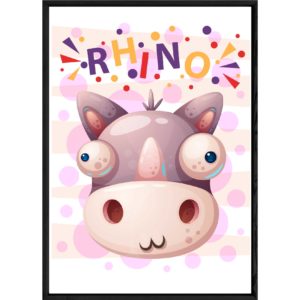 Tableau animal rhinocéros – 23x32