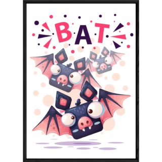Tableau animal chauve souris – 23x32