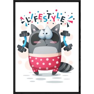 Tableau animal raton laveur – 23x32