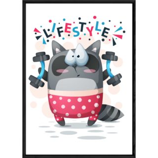 Tableau animal raton laveur – 23x32