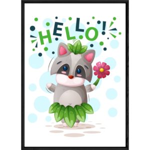 Tableau animal raton laveur – 23x32