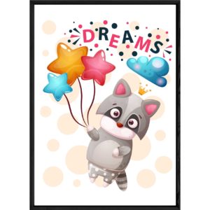 Tableau animal raton laveur – 23x32