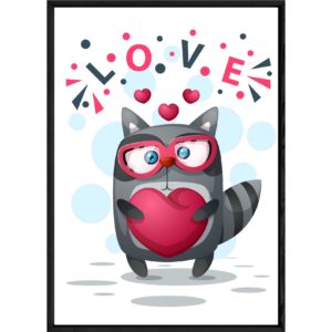 Tableau animal raton laveur – 32x42