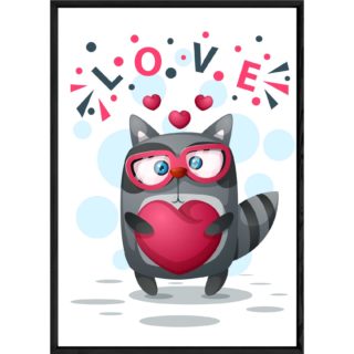 Tableau animal raton laveur – 23x32