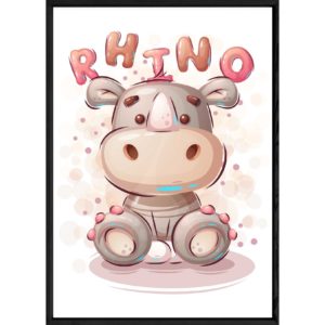 Tableau animal rhinocéros – 32x42