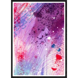 Tableau Abstrait rose avec cadre noir – Taille 23x32